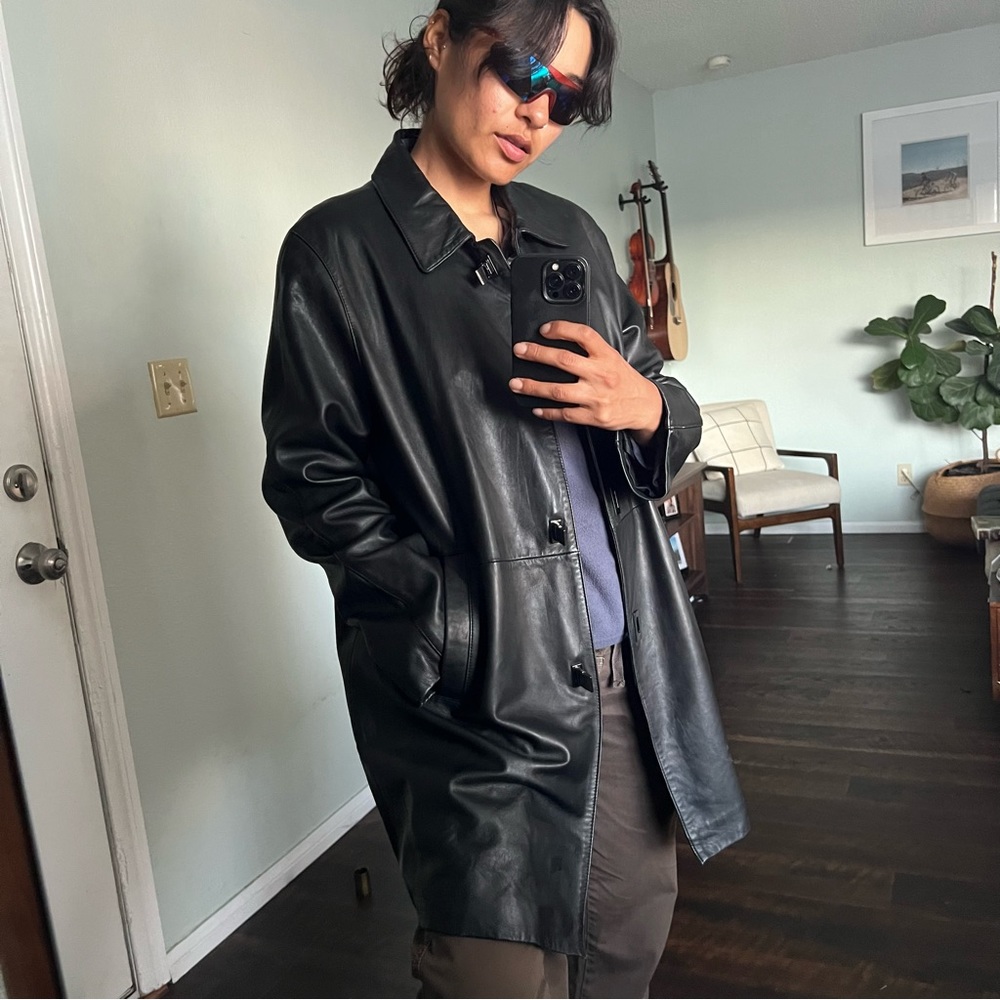 Black genuine leather jacket